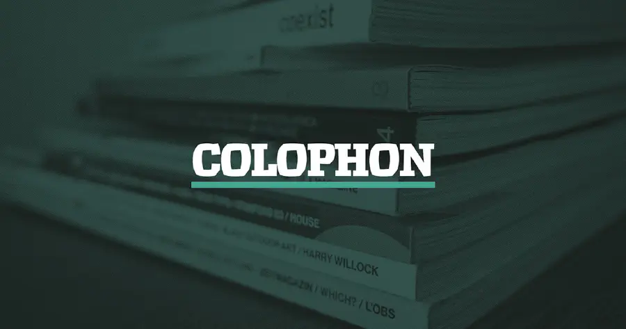 La newsletter Colophon