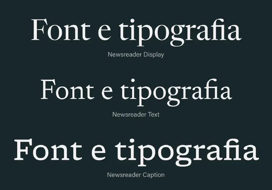 Il Newsreader di Production Type è un esempio di un’ampia famiglia con tre destinazioni d’uso: display, text e caption